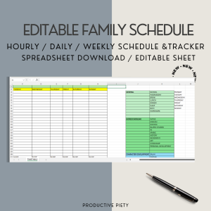 Free Editable Family Daily Schedule Template