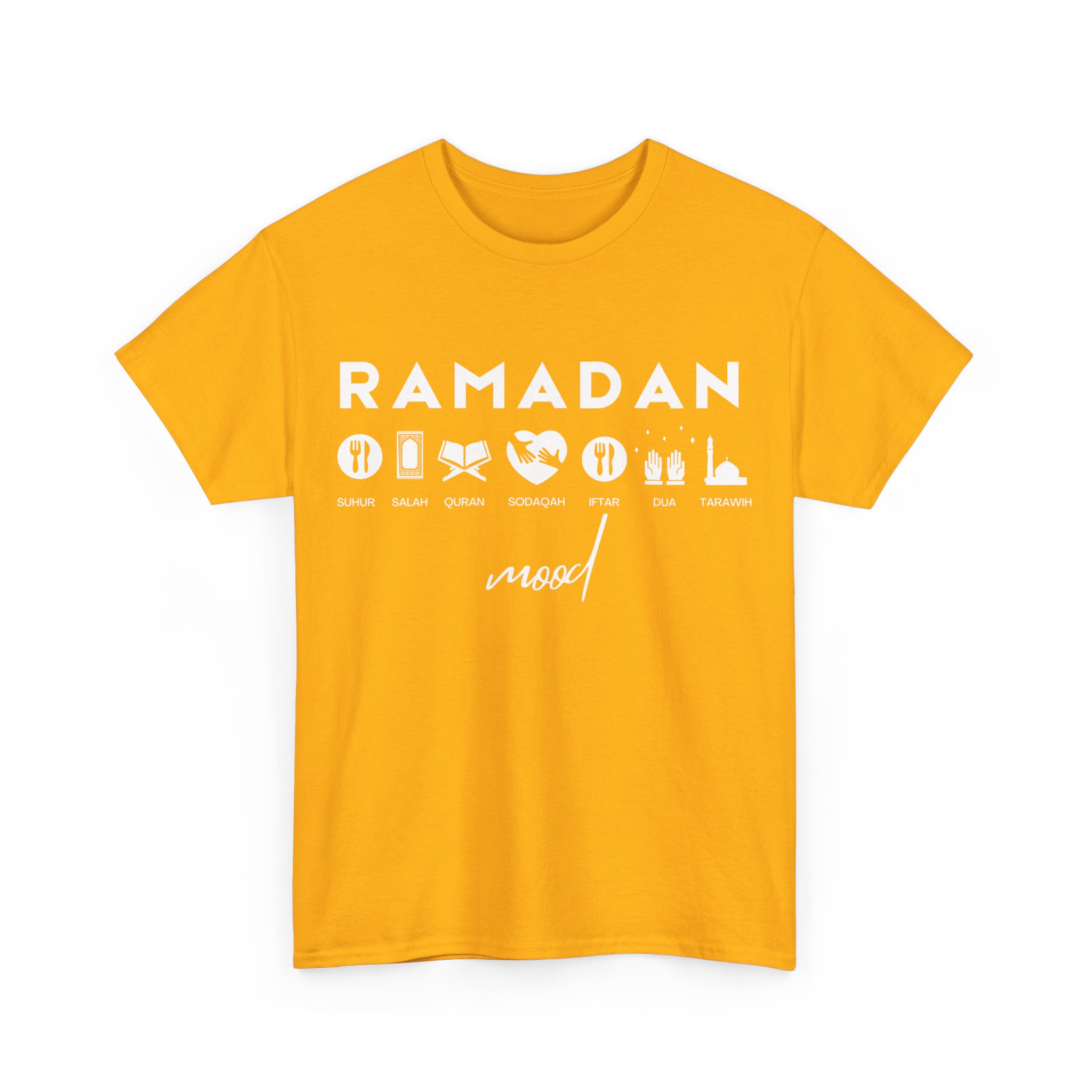 Unisex Heavy Cotton Tee UK Ramadan Mood Tshirt Adult - Image 29