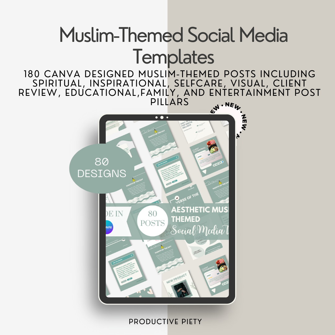 180 Instagram Muslim Themed Aesthetic Canva Templates | Aesthetic Sage Modest Fashion Hijabi Muslimah Brand Templates - Image 5