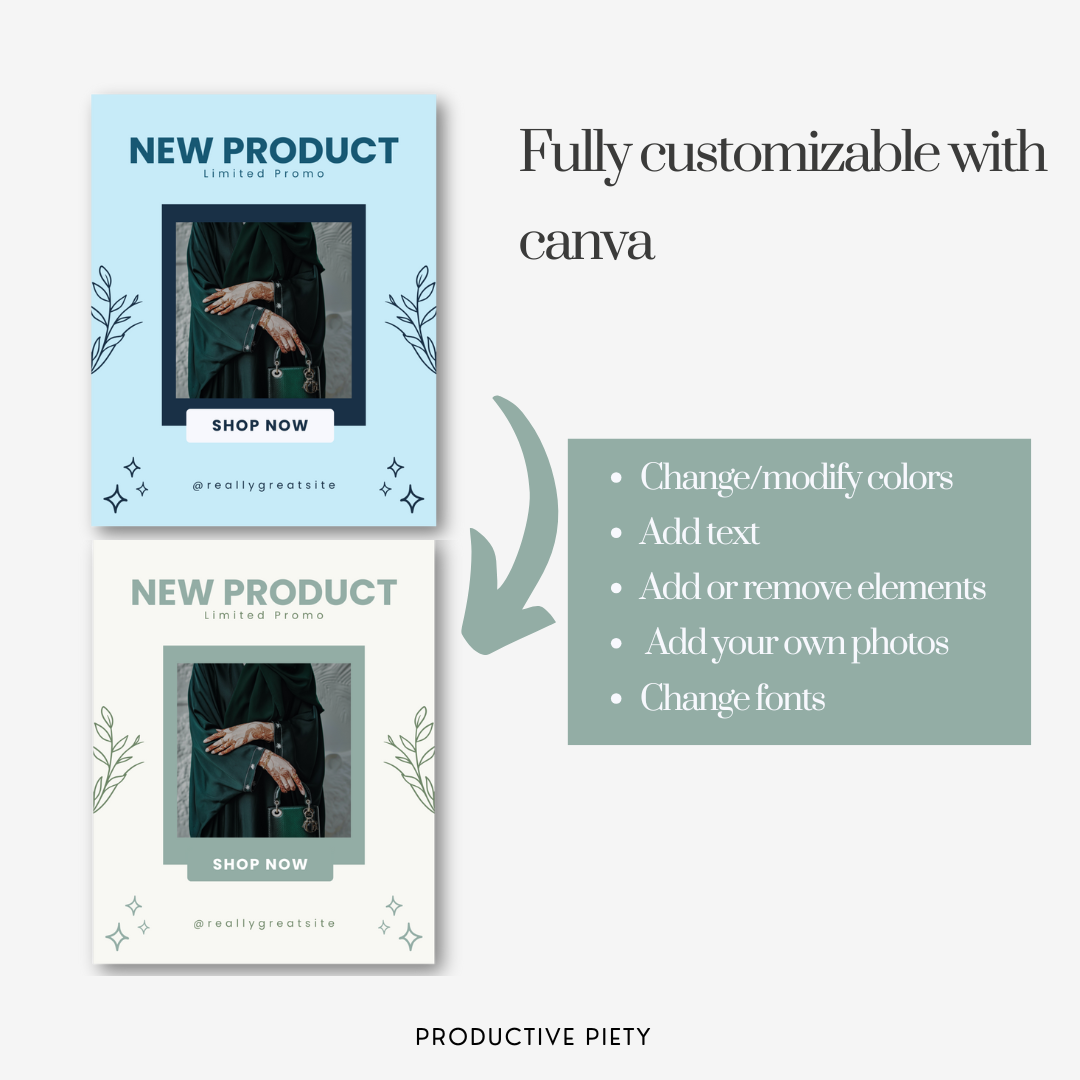 180 Instagram Muslim Themed Aesthetic Canva Templates | Aesthetic Sage Modest Fashion Hijabi Muslimah Brand Templates - Image 7
